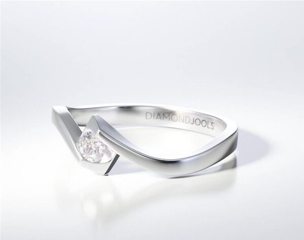 Μονόπετρο δαχτυλίδι ENG068 σε Λευκό Χρυσό με Διαμάντι